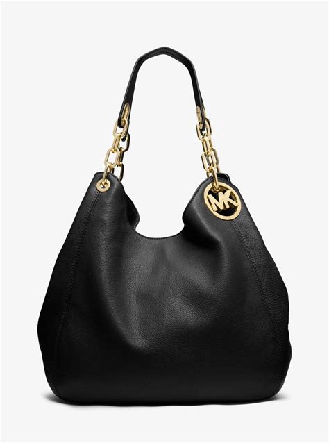 michael kors fulton large quilted black leather tote|fulton leather shoulder bag.